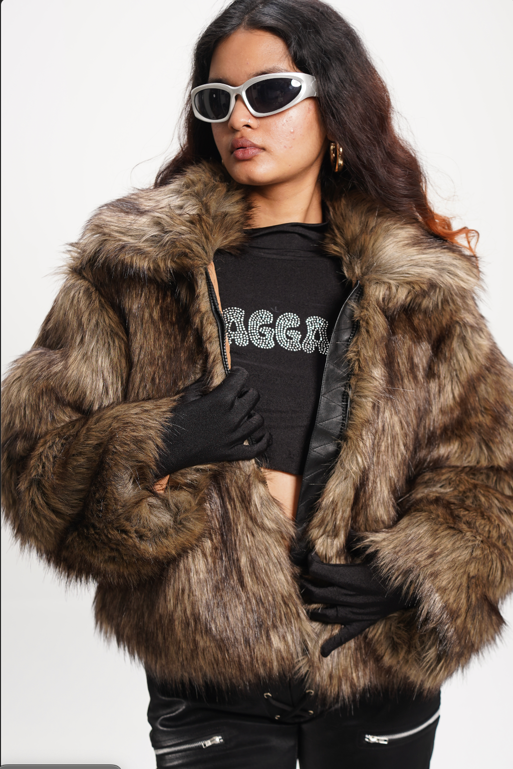 Cropped Foxy fur jacket